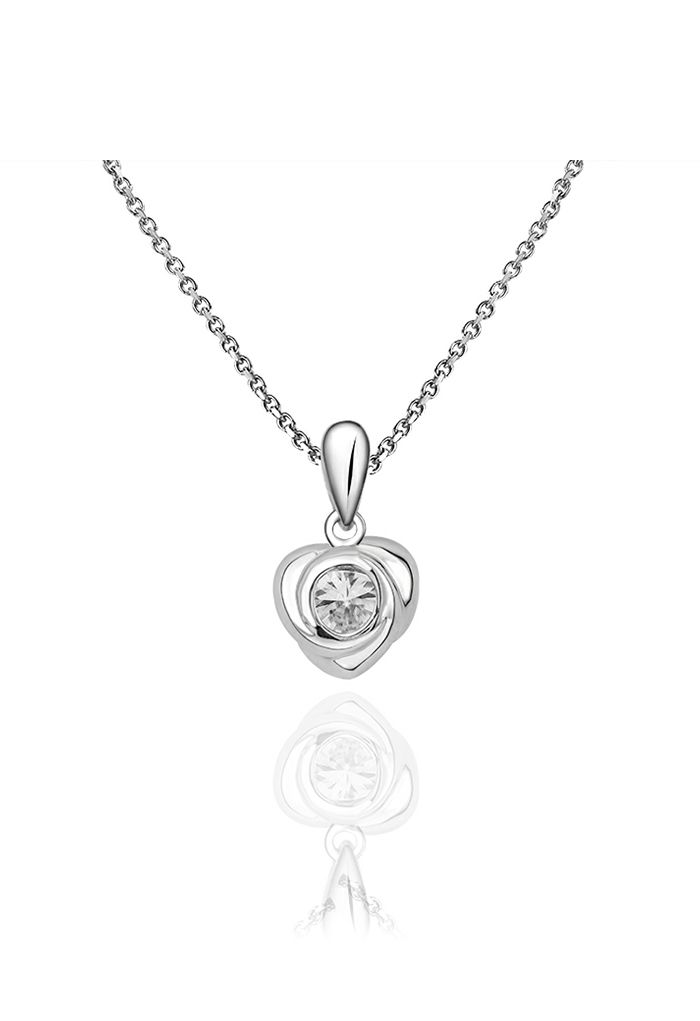 Collier en diamant Moissanite en forme de coeur