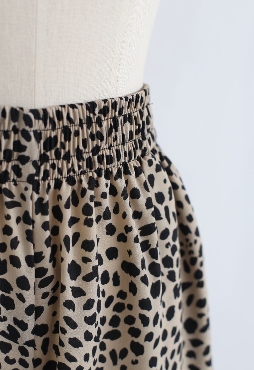 Pantalon large à imprimé léopard léger