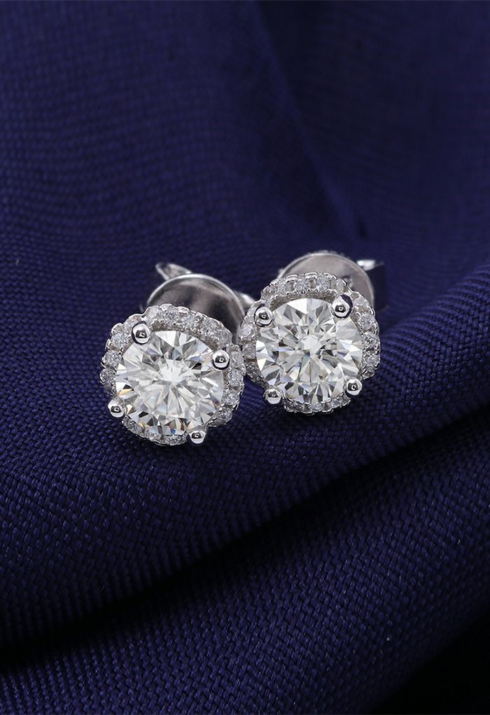 Splendides Boucles d'Oreilles Diamant Moissanite