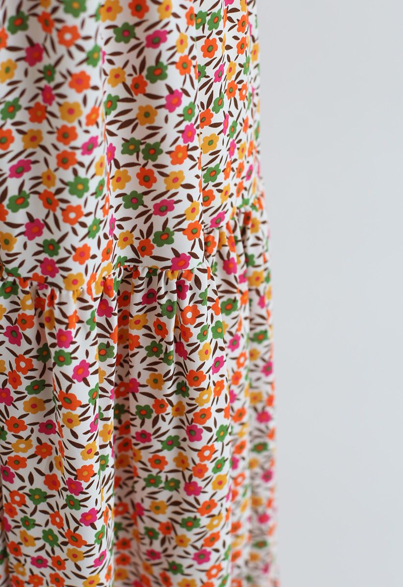 Tender Floret Robe Maxi Enveloppée en Blanc