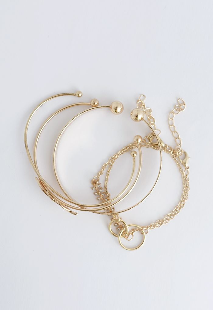 5 paquets de bracelets à anneaux en métal
