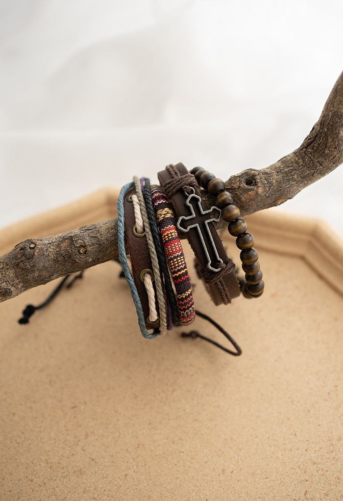 4 paquets de bracelets à cordes tressées croisées