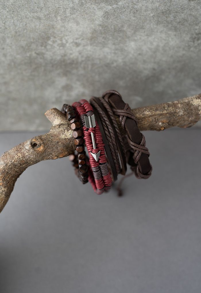 4 paquets de bracelets à cordes tressées Arrow