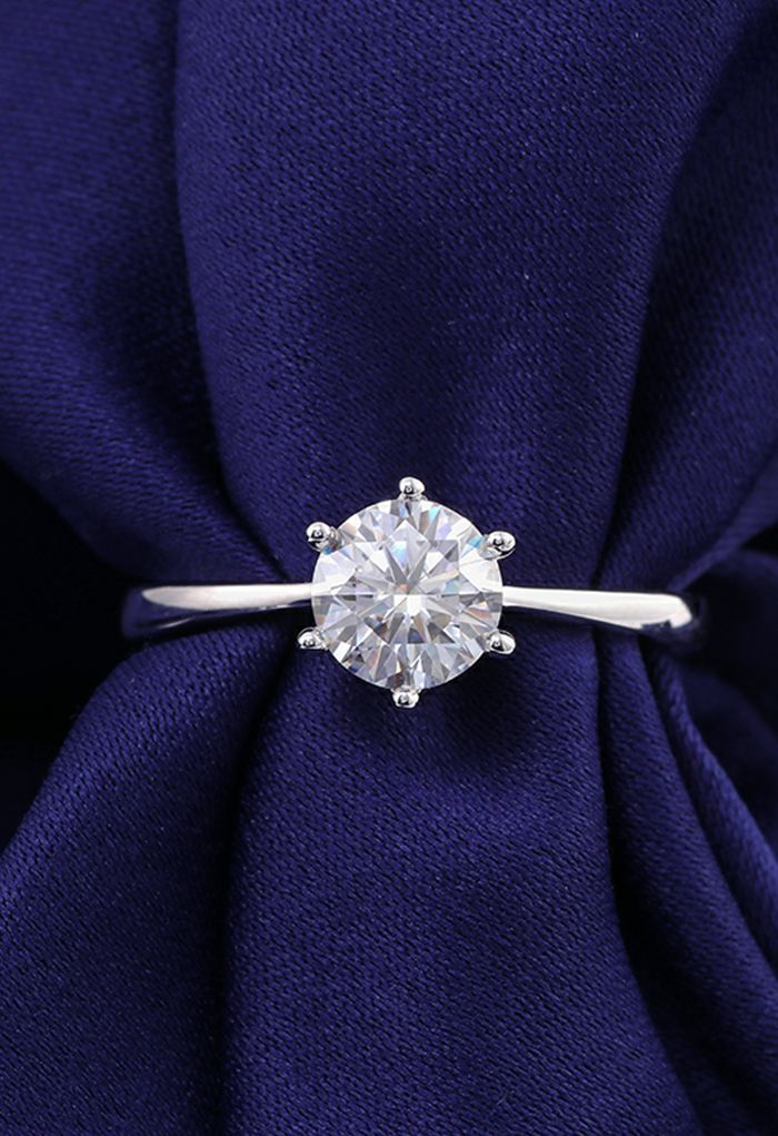 Bague en diamant Moissanite à bord brillant