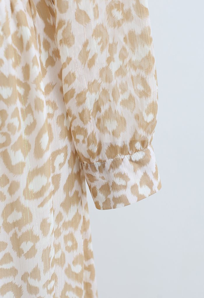Robe longue portefeuille à volants et imprimé léopard Lightsome