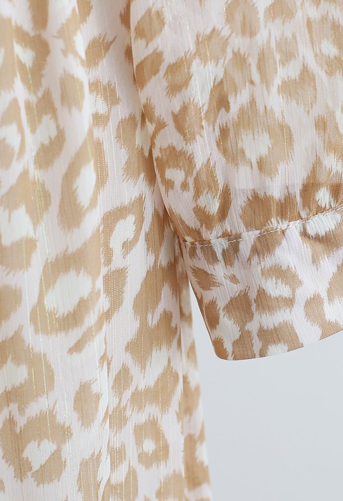 Robe longue portefeuille à volants et imprimé léopard Lightsome