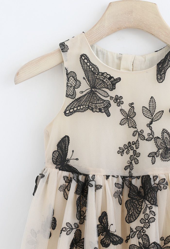 Papillon dansant Robe en maille double épaisseur sans manches pour enfants
