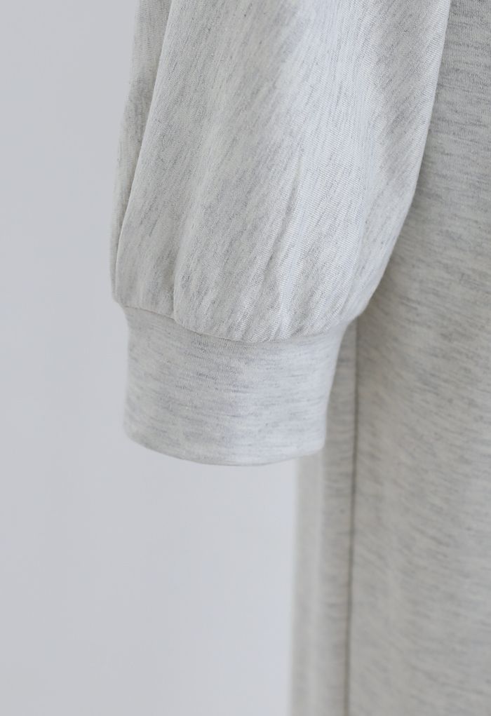 Ensemble sweat-shirt à ourlet brut et pantalon à coutures gris