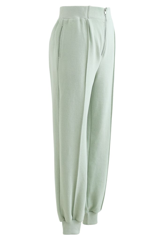 Pantalon de jogging zippé avec poche latérale sur le devant en vert