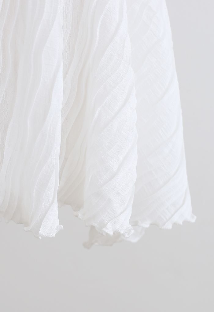 Jupes-shorts doubles couches en relief Ripple en blanc