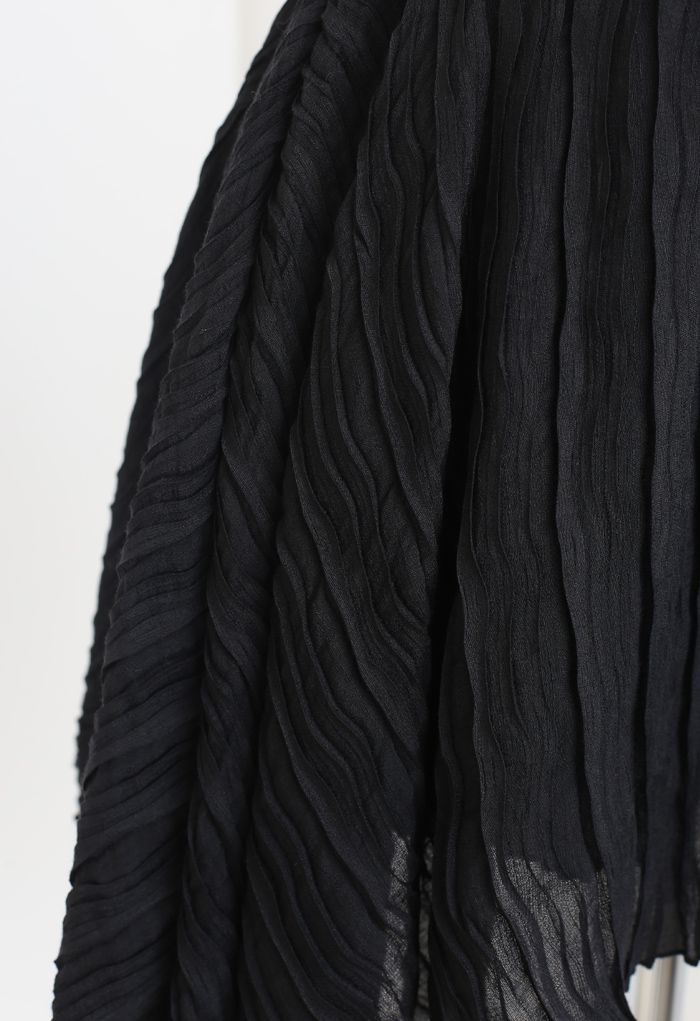 Jupes-shorts doubles couches en relief Ripple en noir