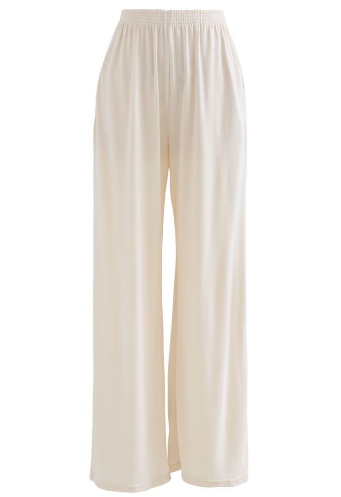 Pantalon de survêtement Normcore à poches latérales en crème