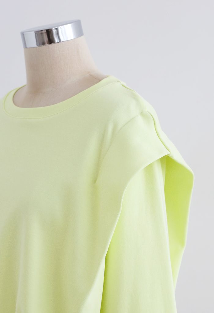 Sweat-shirt court surdimensionné réglable en citron vert