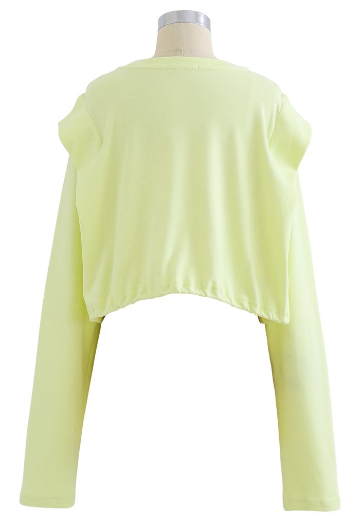 Sweat-shirt court surdimensionné réglable en citron vert