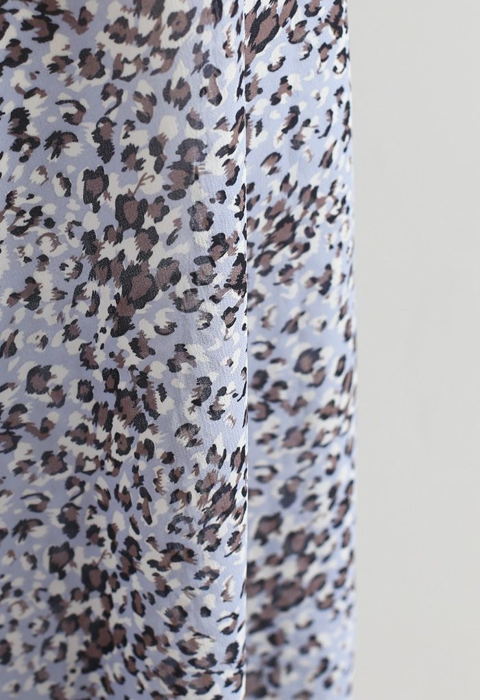 Jupe fluide en mousseline à imprimé léopard