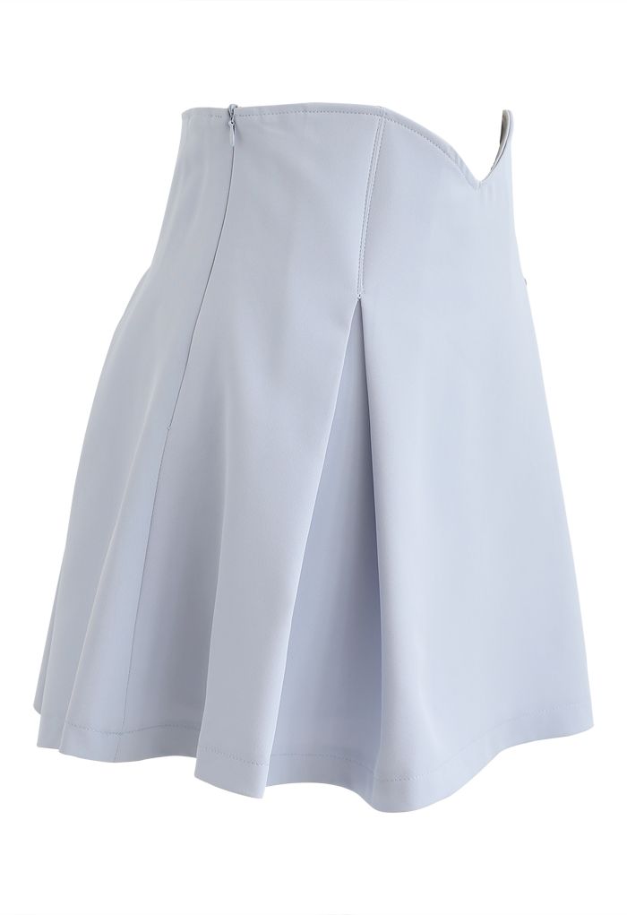 Mini-jupe plissée corset taille haute en bleu bébé