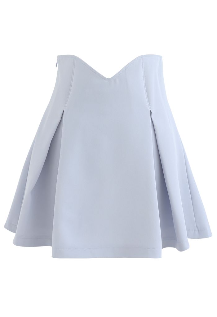Mini-jupe plissée corset taille haute en bleu bébé
