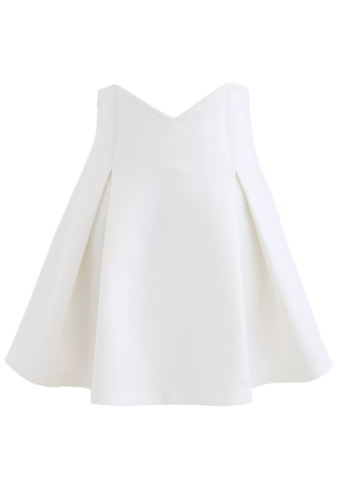 Mini-jupe plissée corset taille haute en blanc