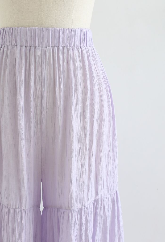 Pantalon large Jours ensoleillés en lilas