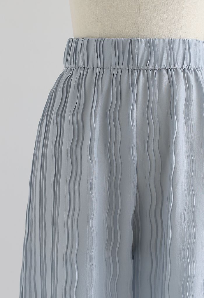 Pantalon large plissé Ripple en bleu poussiéreux
