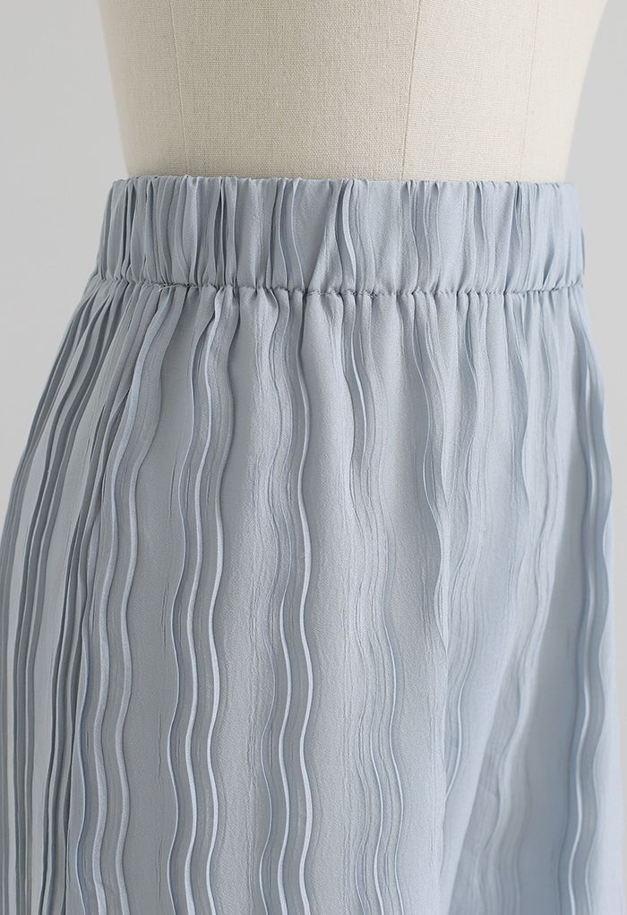 Pantalon large plissé Ripple en bleu poussiéreux