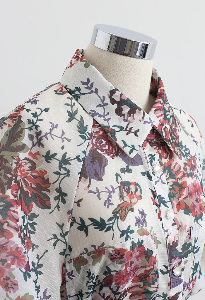 Ensemble chemise et short à imprimé floral Groovy