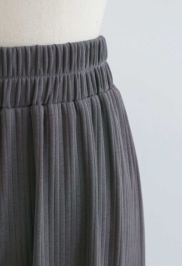 Pantalon en tricot confortable à jambe droite en gris