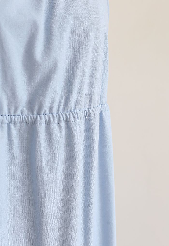 Robe longue en coton à empiècements dans le dos