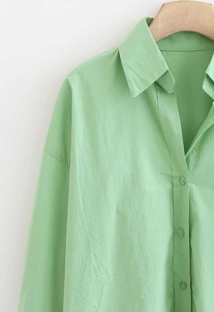 Chemise oversize boutonnée Hi-Lo en vert