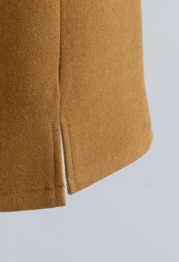 Mini jupe bourgeon élégante en laine mélangée en citrouille