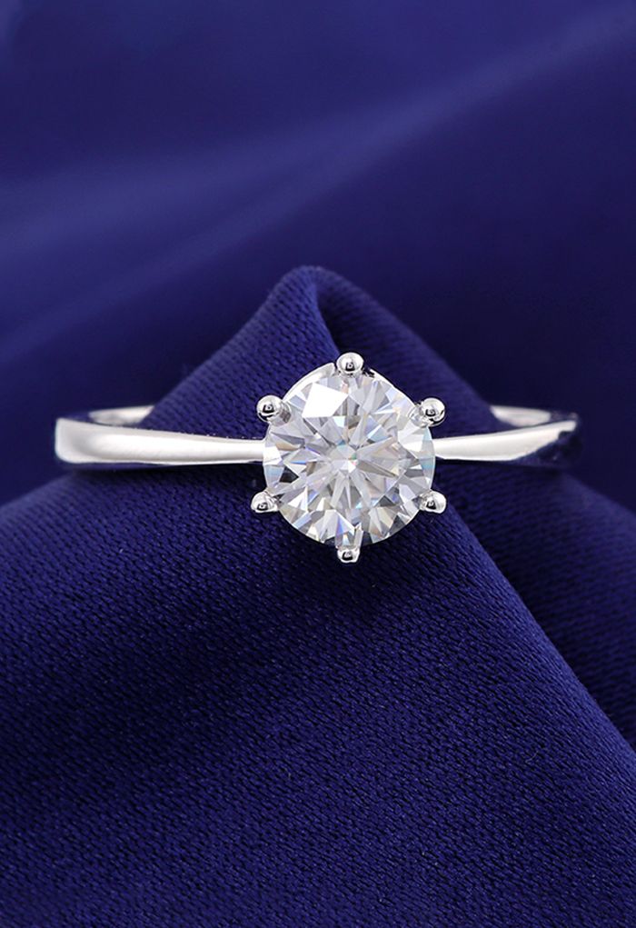 Bague en diamant Moissanite à bord brillant