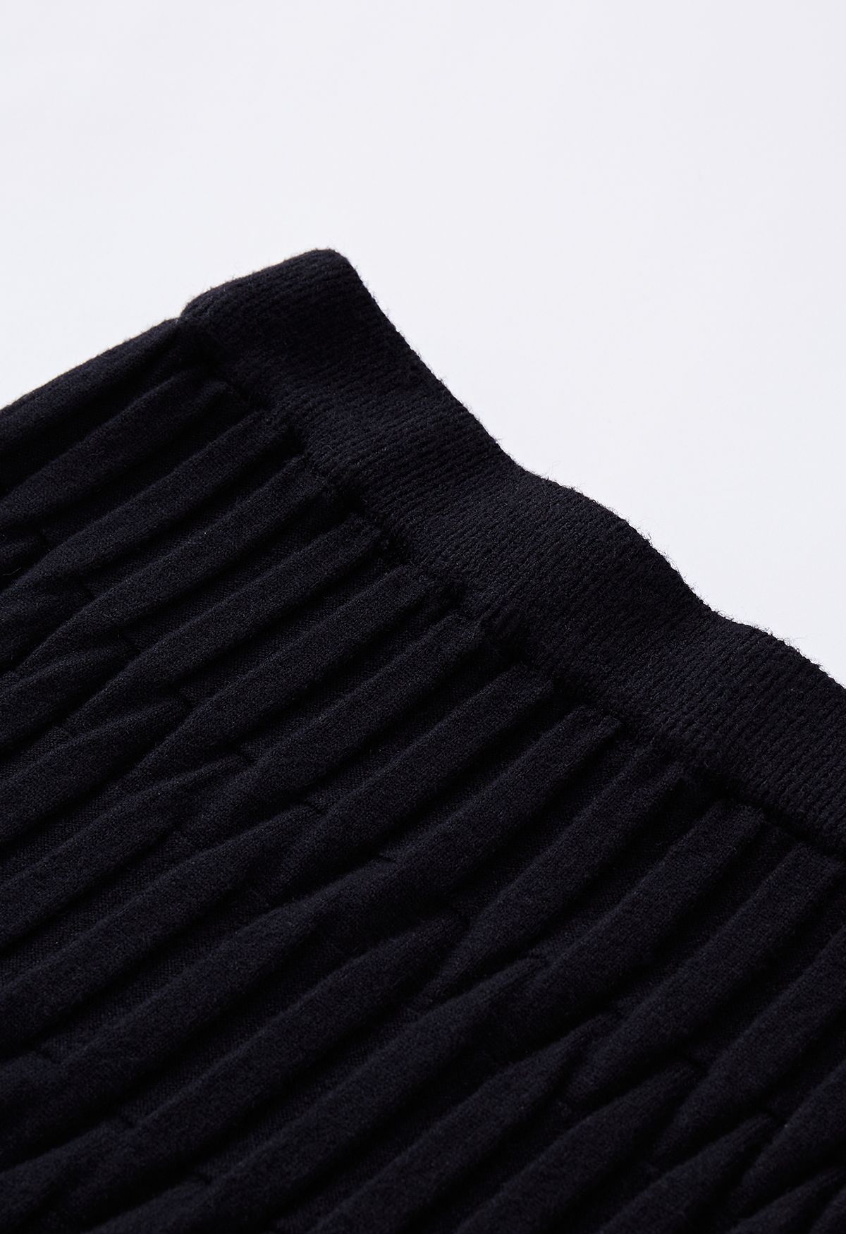 Jupe crayon en tricot texturé en relief en noir