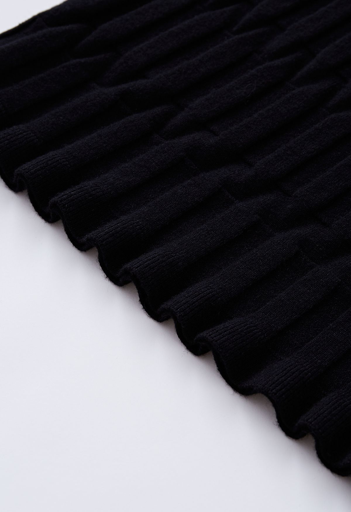 Jupe crayon en tricot texturé en relief en noir