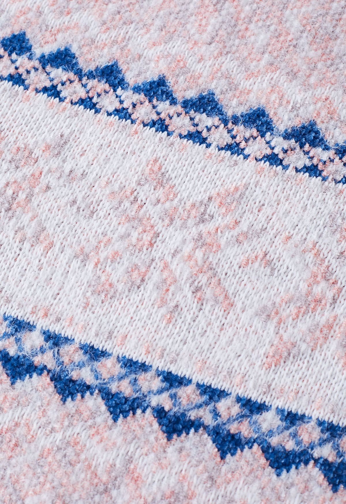 Pull en tricot chiné à motif de flocons de neige flous