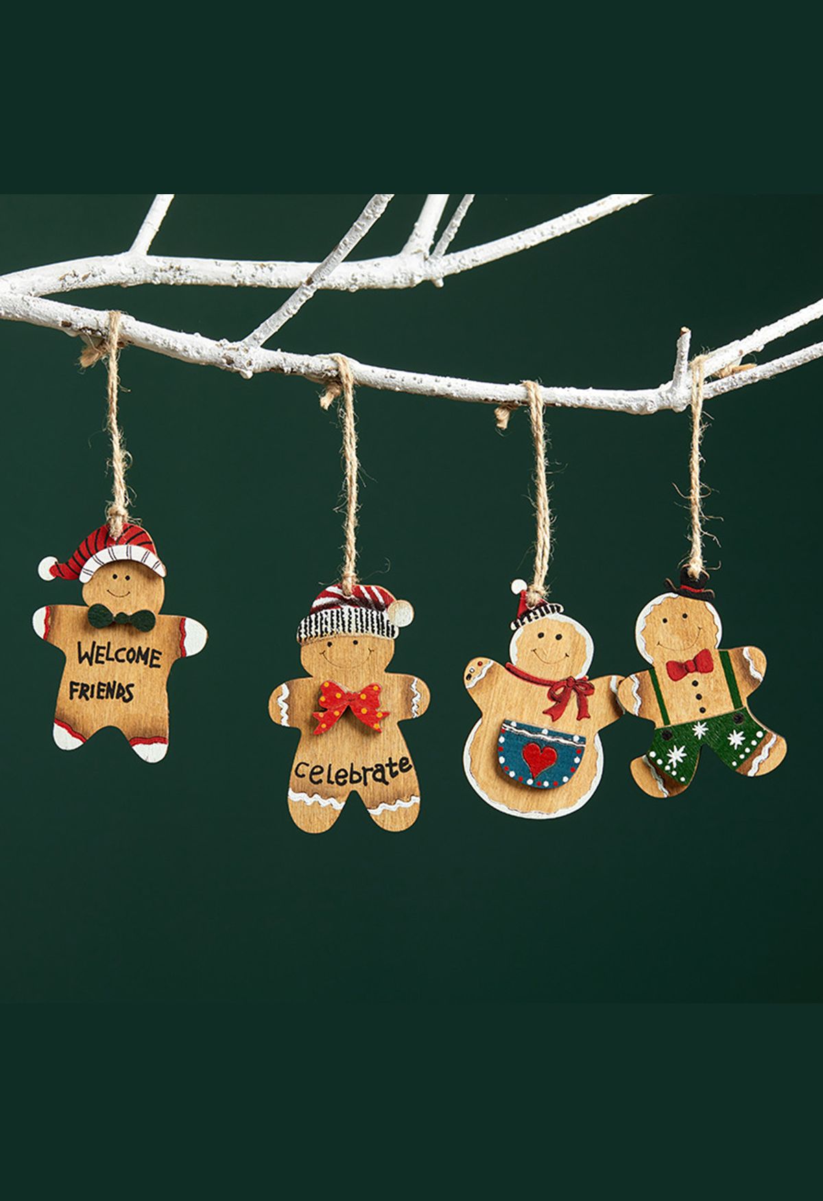 Ornement de Noël Happy Gingerbread Friends
