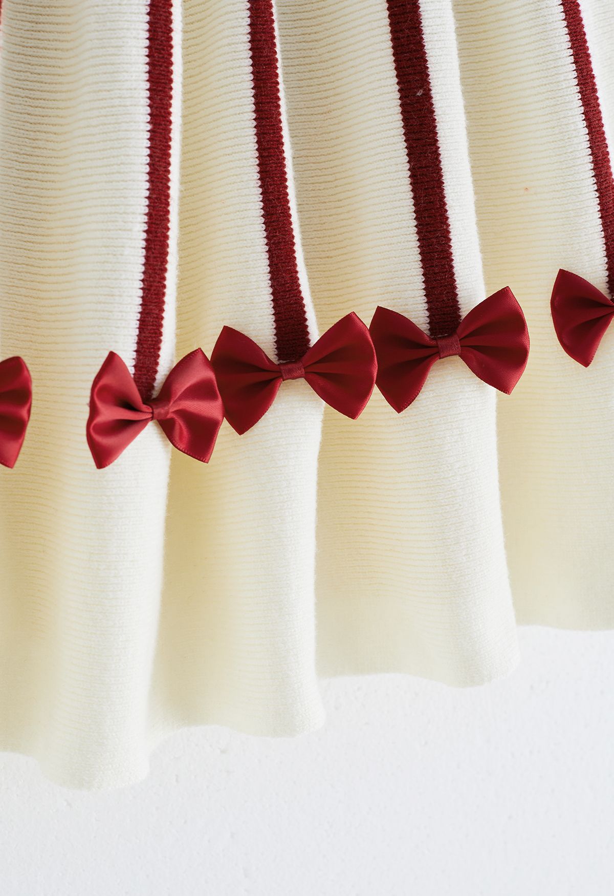 Sweet Red Bowknot Knit Dress pour les enfants