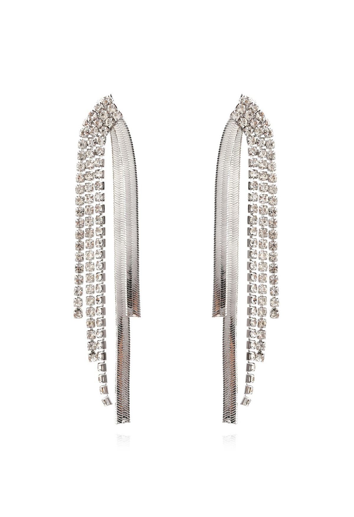 Boucles d'oreilles pendantes de luxe avec diamants en argent