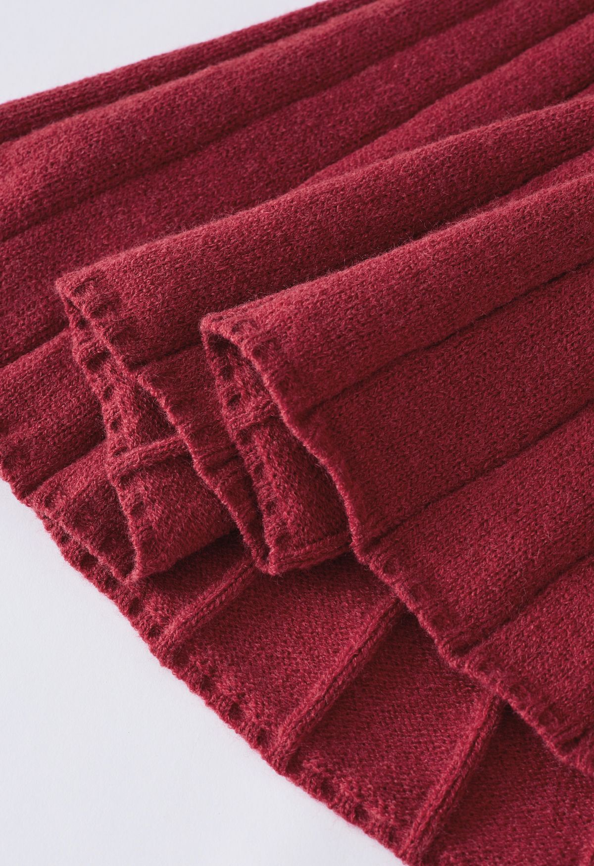 Mini-robe en tricot à encolure dégagée et nœud noué en rouge