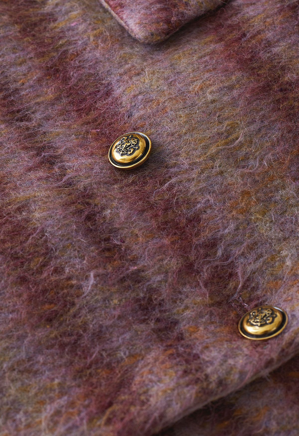 Manteau long en laine mélangée à carreaux et revers en pointe en baie