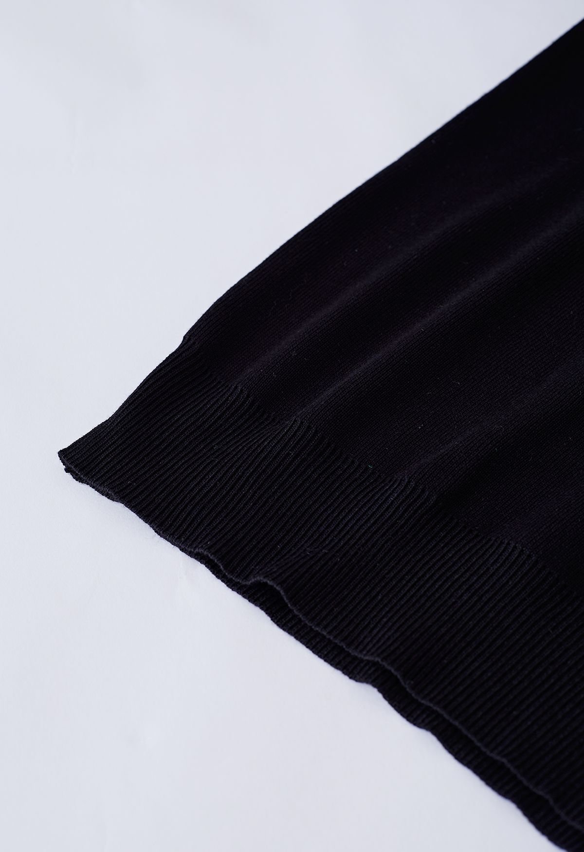 Haut en tricot à manches crochet Paisley en noir