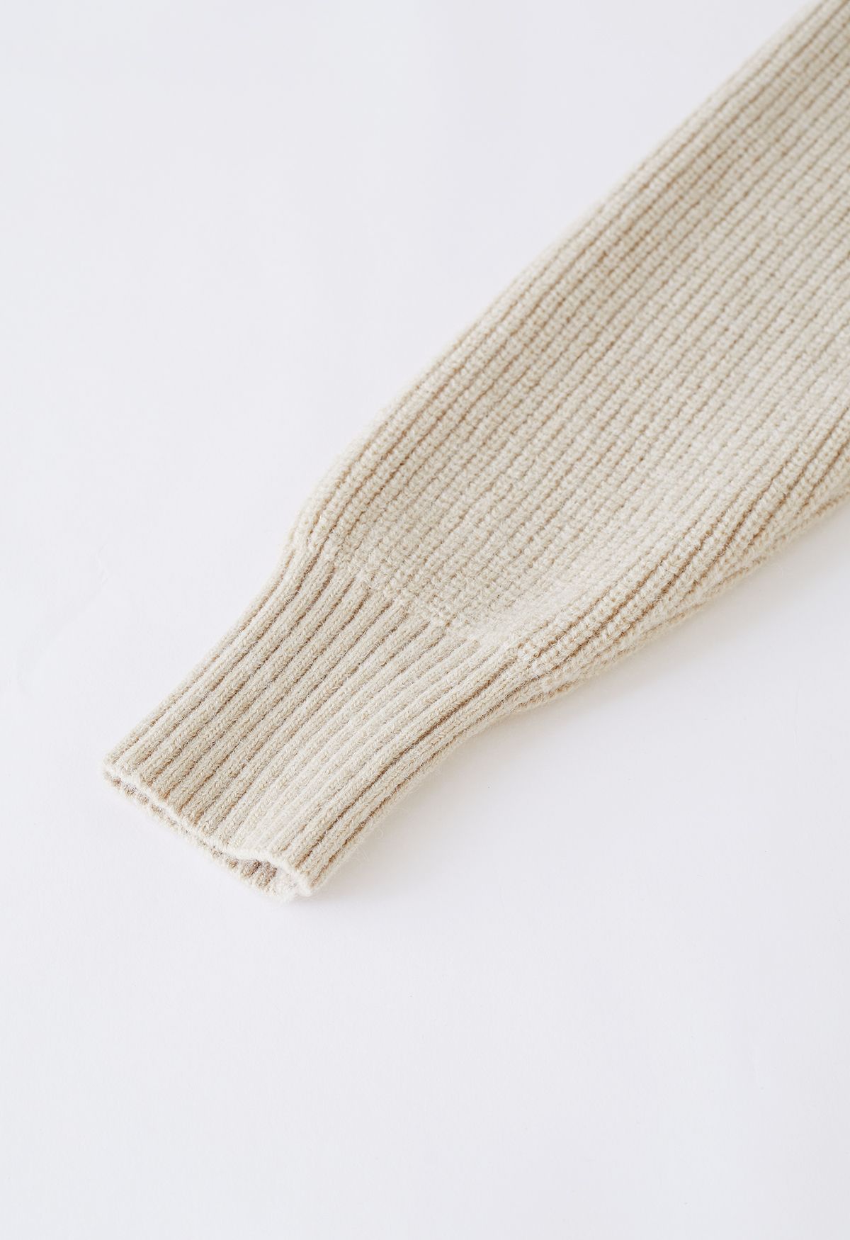 Pull en tricot côtelé à écharpe amovible en flocons d'avoine