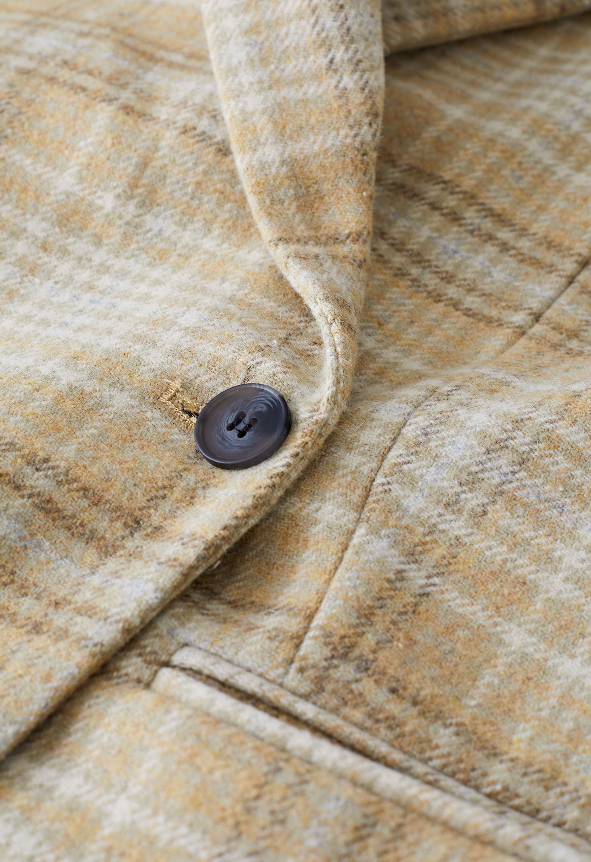 Blazer en laine mélangée à carreaux à un bouton sur le devant