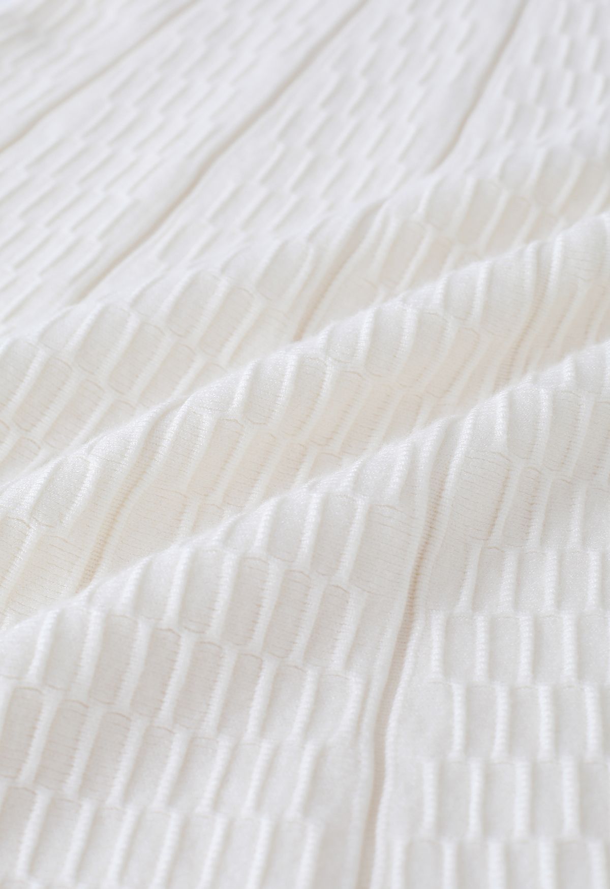 Jupe à volants en tricot doux à texture gaufrée en blanc