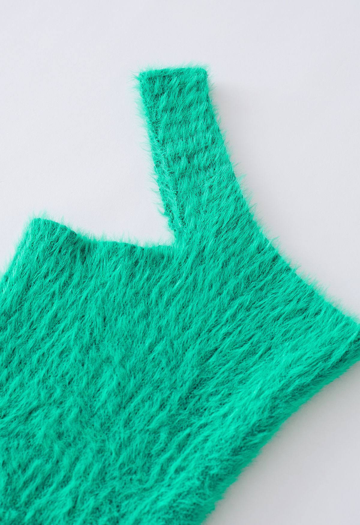 Ensemble haut en tricot flou à une épaule et cardigan en vert