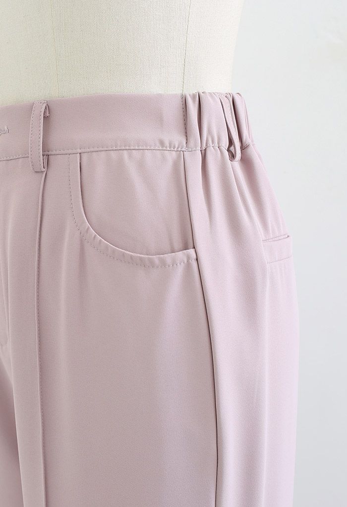 Pantalon décontracté de couleur unie Breezy en rose