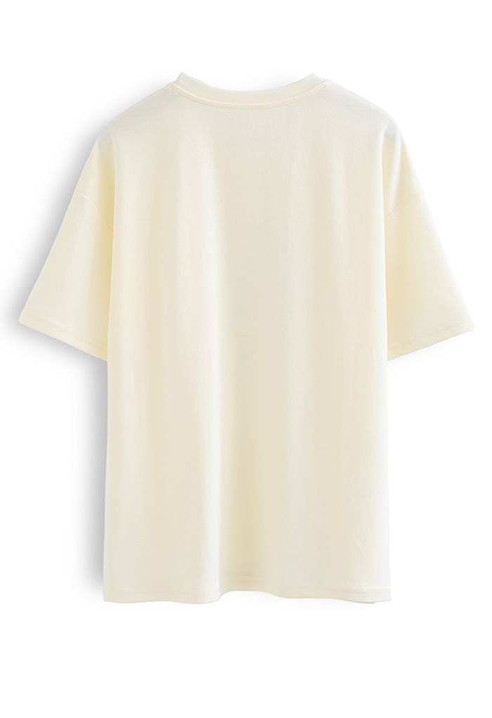 T-shirt Teddy Bear perlé en jaune clair