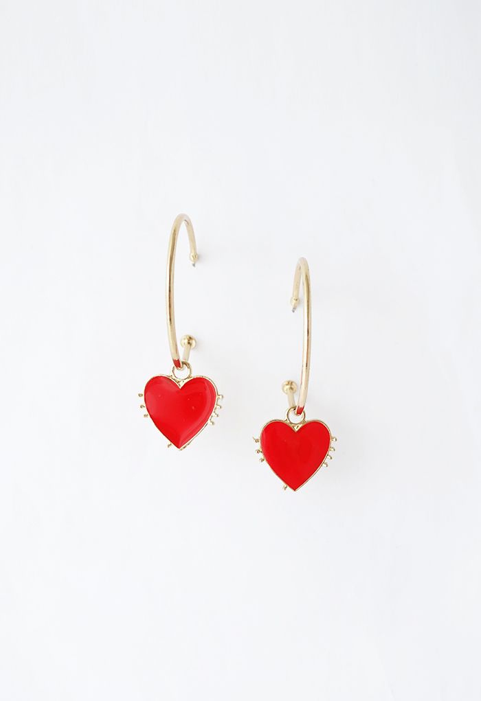 Boucles d'oreilles créoles dorées en forme de coeur