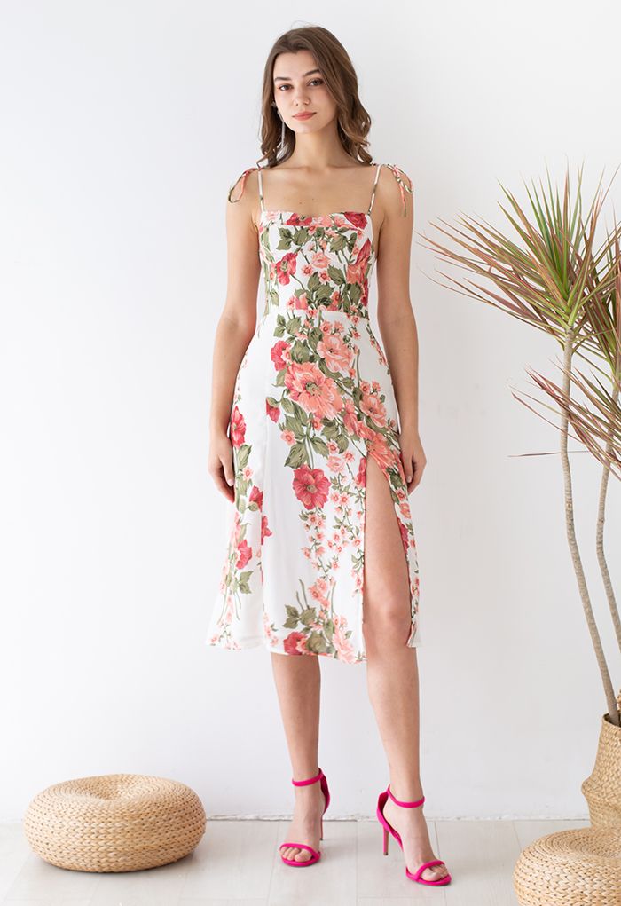 Robe caraco à imprimé floral corail Summer Blossom