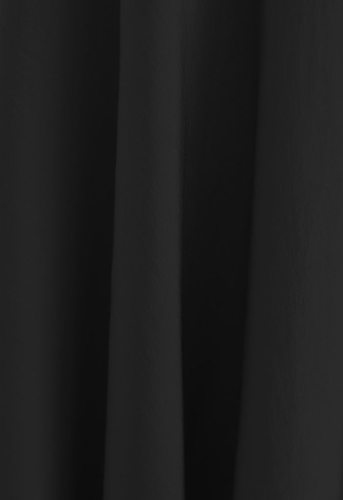 Jupe longue sirène de couleur unie en noir
