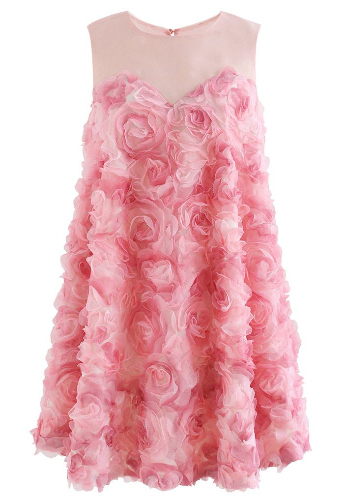 Robe Dolly sans manches 3D Pinky Rose